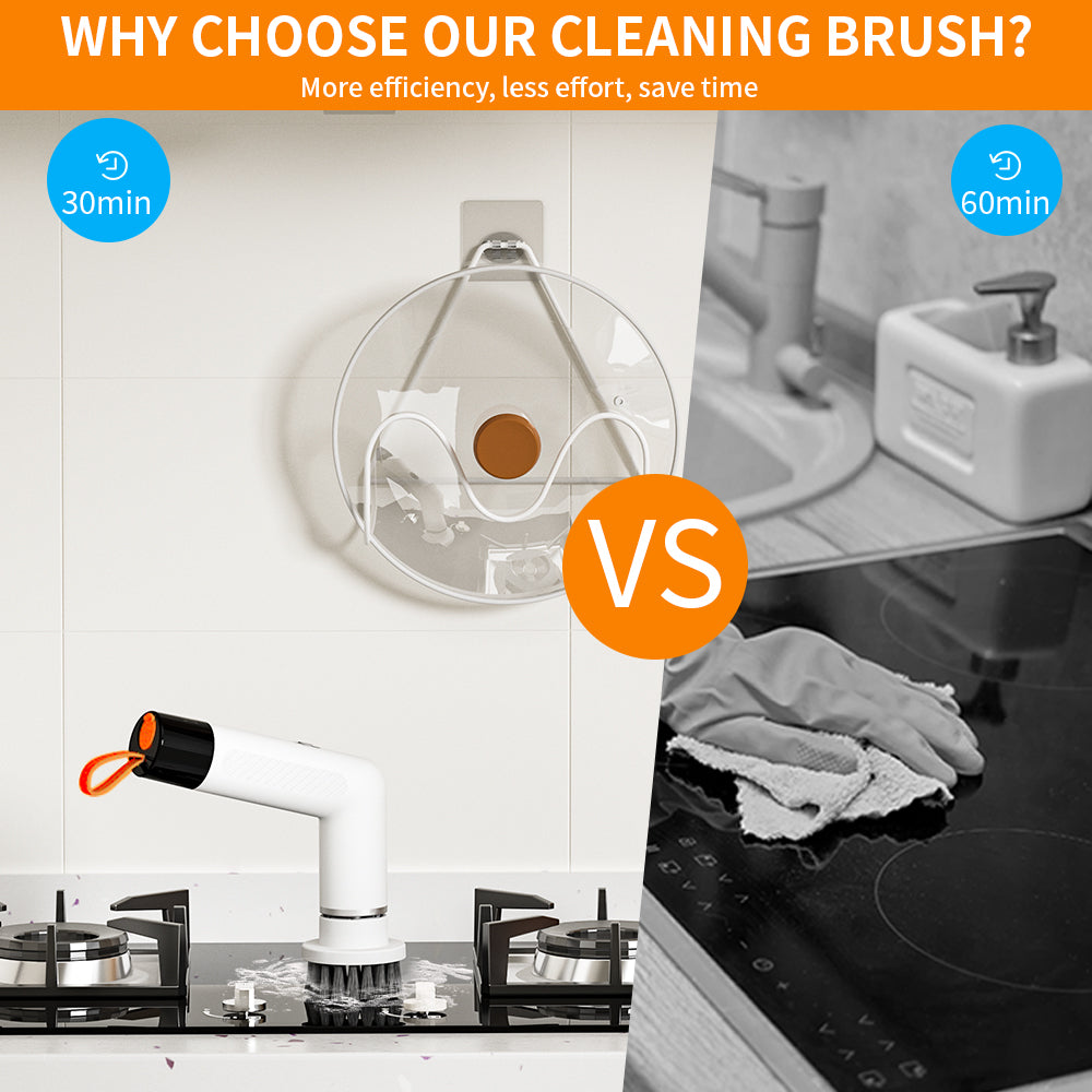 5-in-1 Electric Cleaning Brush – Rechargeable Power Scrubber with 5 Replaceable Brush Heads for Kitchen, Bathroom & Tile Cleaning