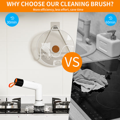 5-in-1 Electric Cleaning Brush – Rechargeable Power Scrubber with 5 Replaceable Brush Heads for Kitchen, Bathroom & Tile Cleaning