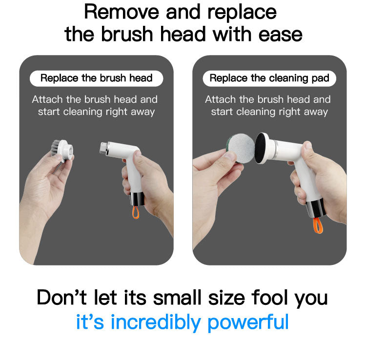 5-in-1 Electric Cleaning Brush – Rechargeable Power Scrubber with 5 Replaceable Brush Heads for Kitchen, Bathroom & Tile Cleaning