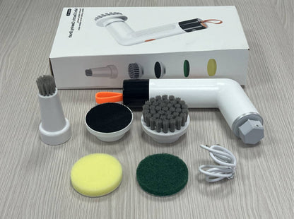 5-in-1 USB Rechargeable Electric Cleaning Brush – Cordless Kitchen & Stove Power Scrubber